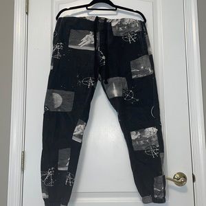 urban outfitters black and white space sweatpants